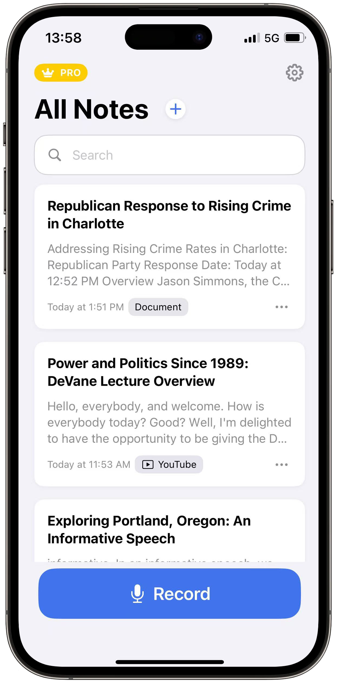 Voice Notes AI Note Taker App